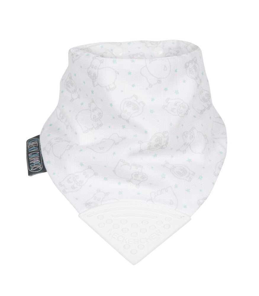 Cheeky Chompers Neckerchew Teether Muslin Bib - Cheeky Hippo