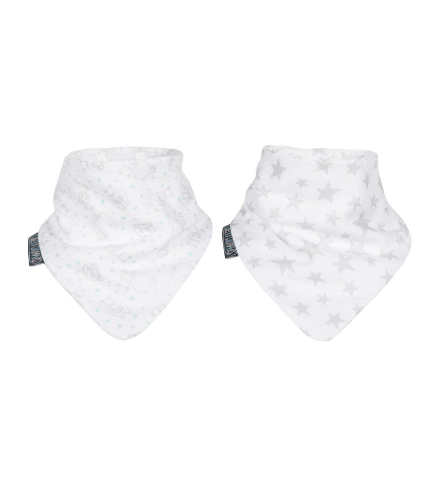 Cheeky Chompers NeckeBIB Muslin Bib Set - Stars &amp; Hippo