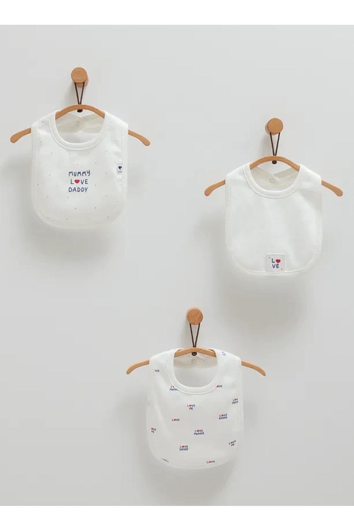 Caramell Family Love Ekru 3lü  Önlük- Mummy Love Daddy