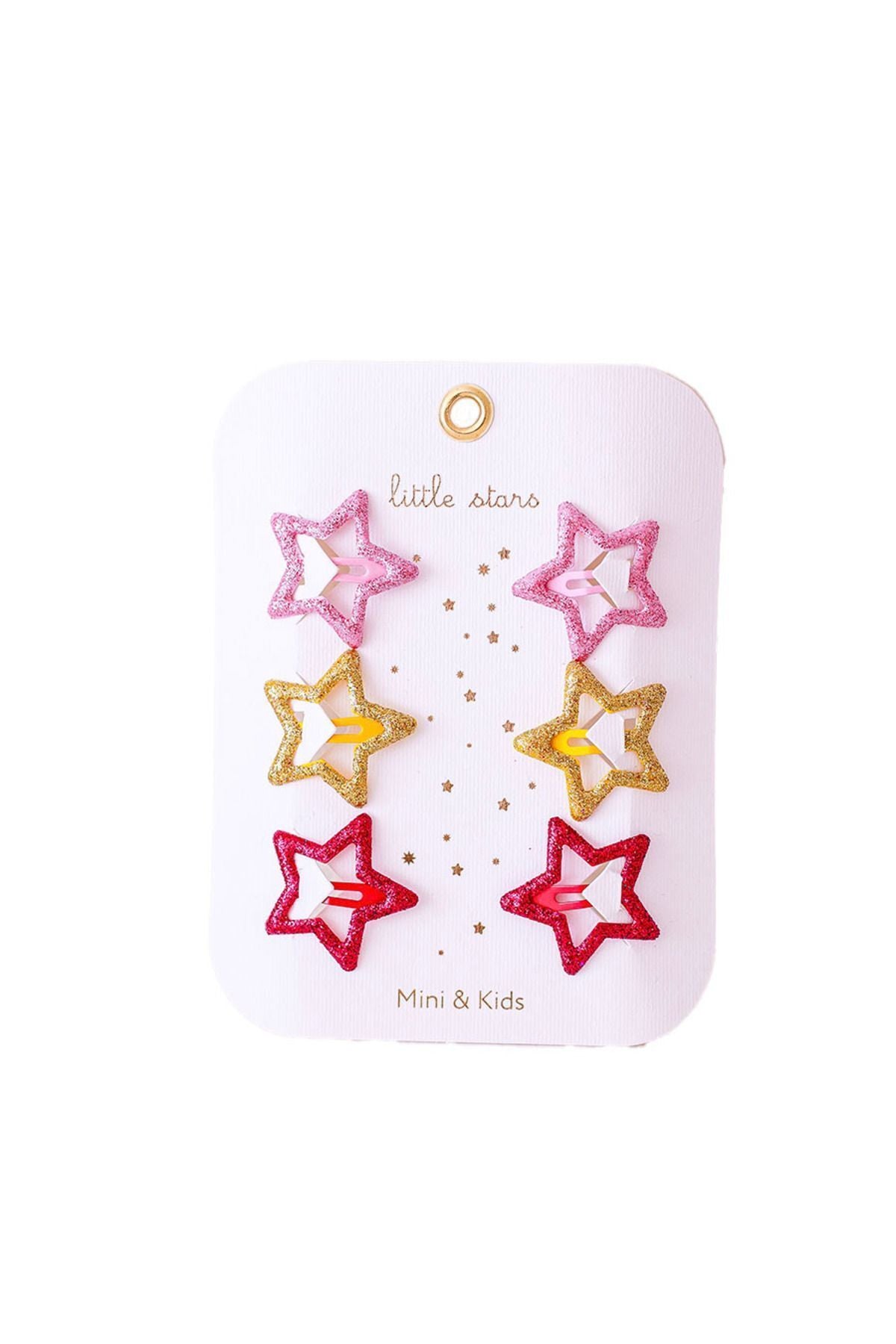 Mini And Kids Hair Clip, Mini Star Clip - Glitter Pink