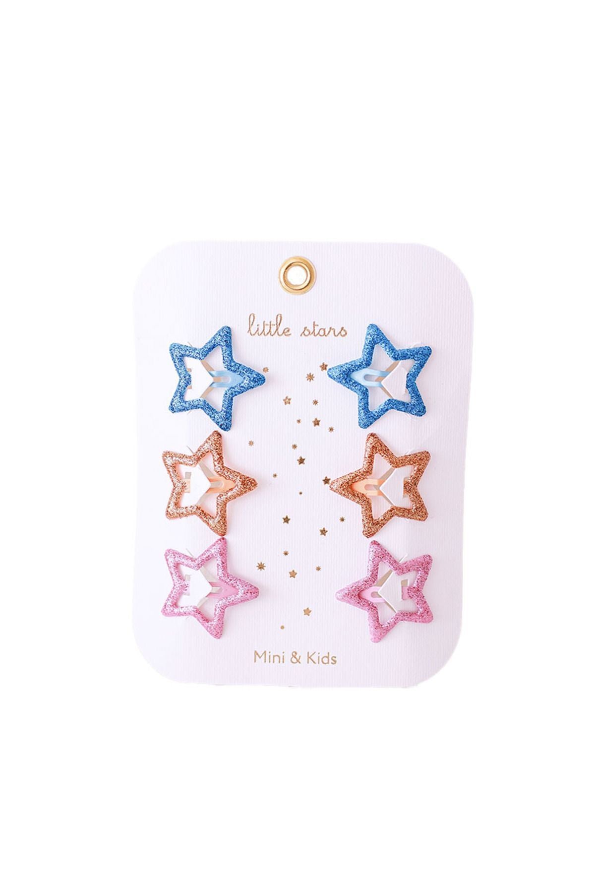 Mini And Kids Hair Clip, Mini Star Clip - Glitter Blue 