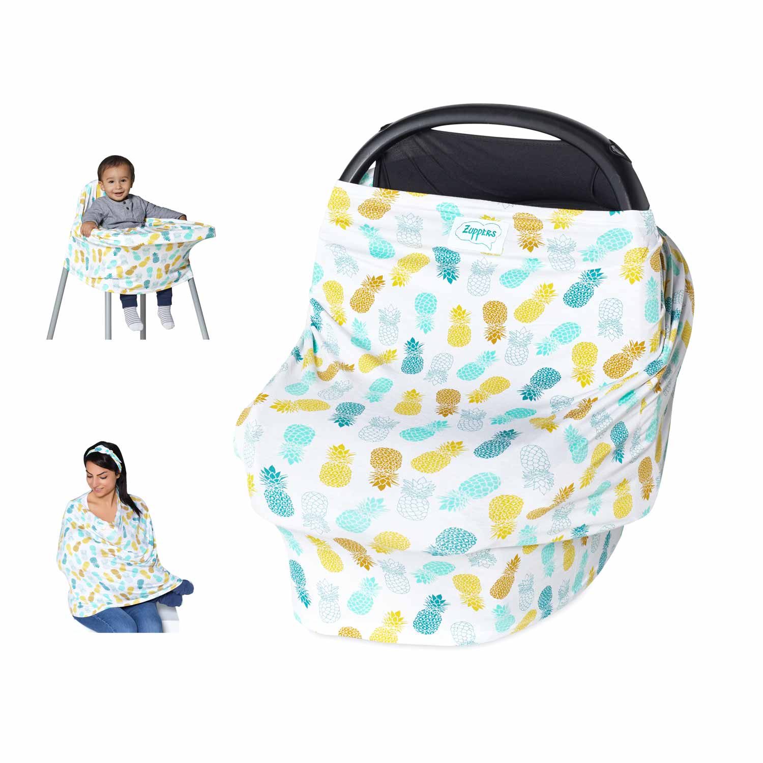 Zuppers Functional Stroller &amp; Nursing Cover - Pineapple