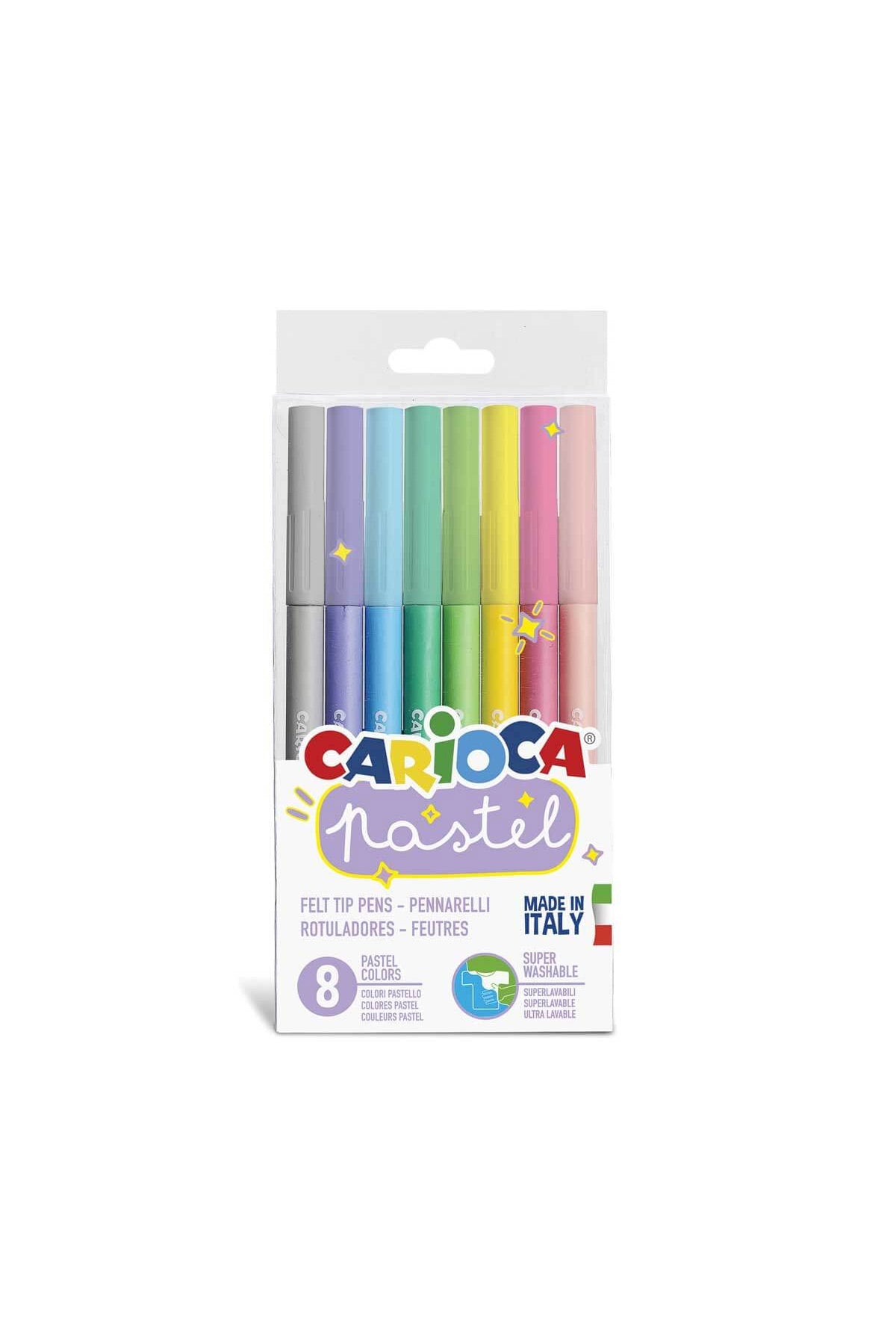 Carioca Pastel Renkler Süper Yıkanabilir Keçeli Boya Kalemi 8li