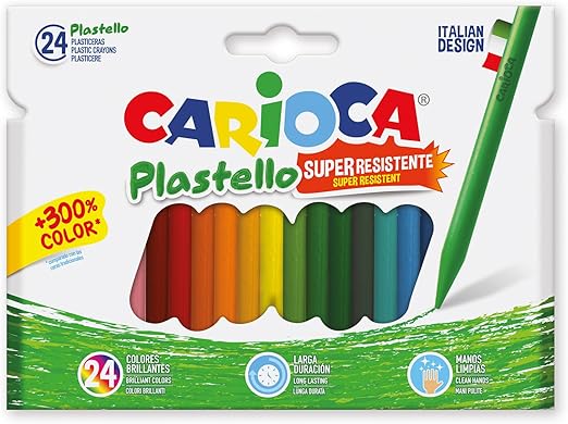 CARİOCA ELLERİ KİRLETMEYEN YIKANABİLİR PASTEL BOYA KALEMİ 24'LÜ