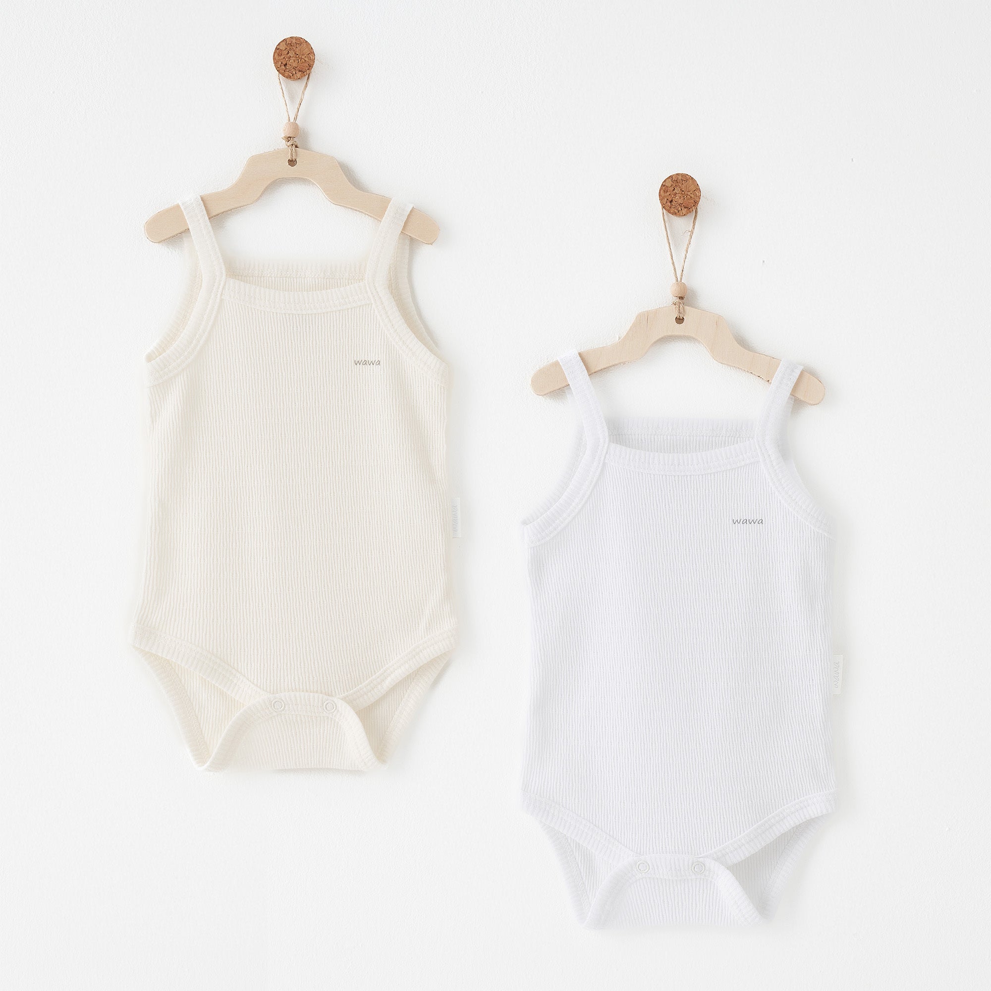 Andywawa 2 li Askılı Bebek Body -Jacquard Special Modal