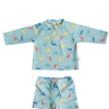 UV Korumalı Alt Üst Erkek Bebek Set - Dinoland Mint