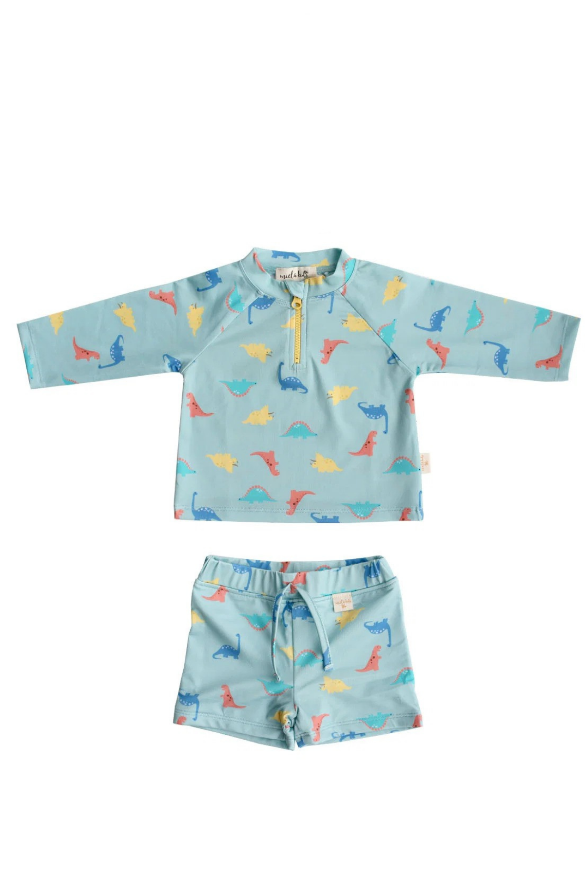 UV Protection Two-Piece Baby Boy Set - Dinoland Mint