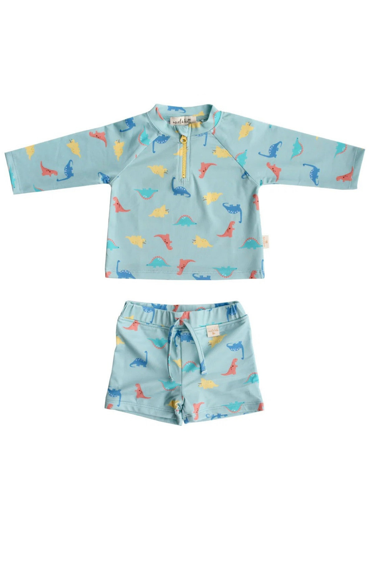 UV Protection Two-Piece Baby Boy Set - Dinoland Mint