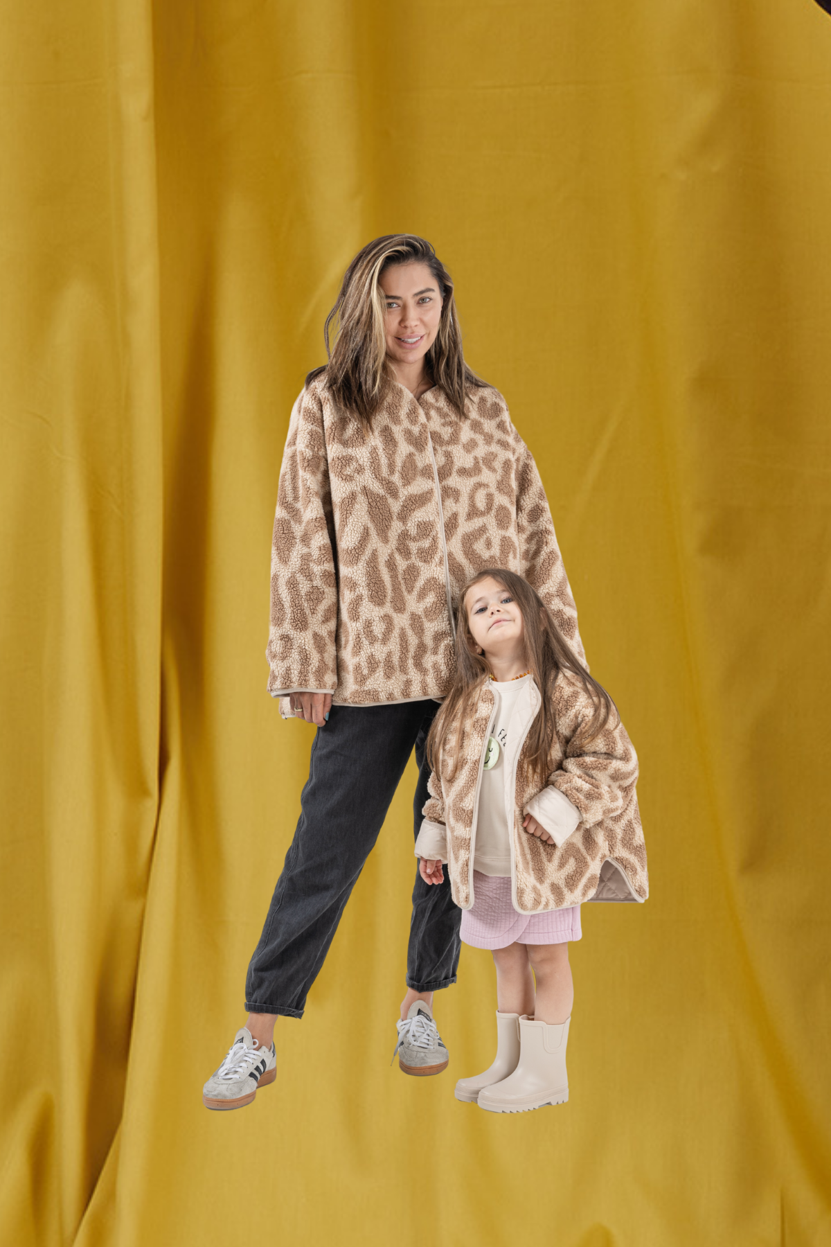 Leopar Çift Taraflı Ceket Yetişkin