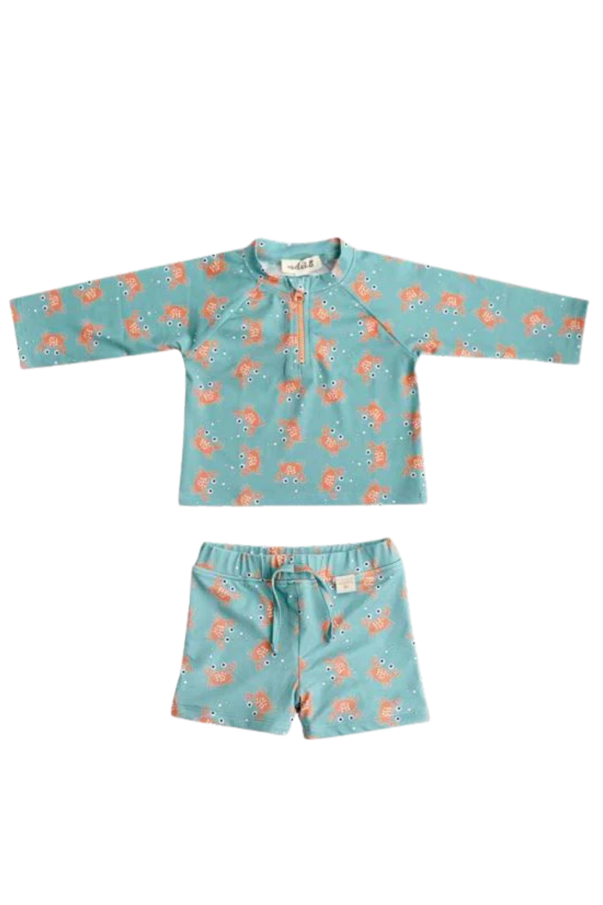UV Korumalı Alt Üst Erkek Bebek Set - Crab