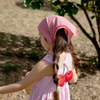 Cherry Detaylı Pembe Ekose Elbise