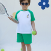 Tennis Cartoon Kontrast Detaylı Oversize Tişört ve Şort Takım