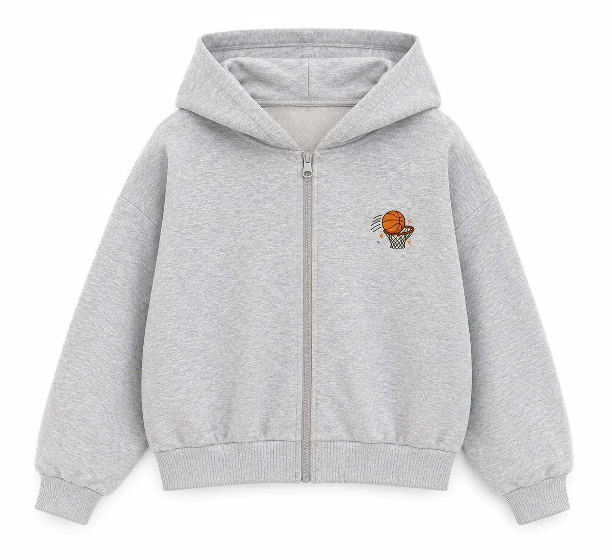 Basketball Champion Club Kapüşonlu Sweatshirt - Gri Melanj