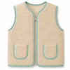 Camper Patchwork Plush Vest - Beige