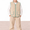 Camper Patchwork Plush Vest - Beige