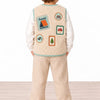 Camper Patchwork Plush Vest - Beige