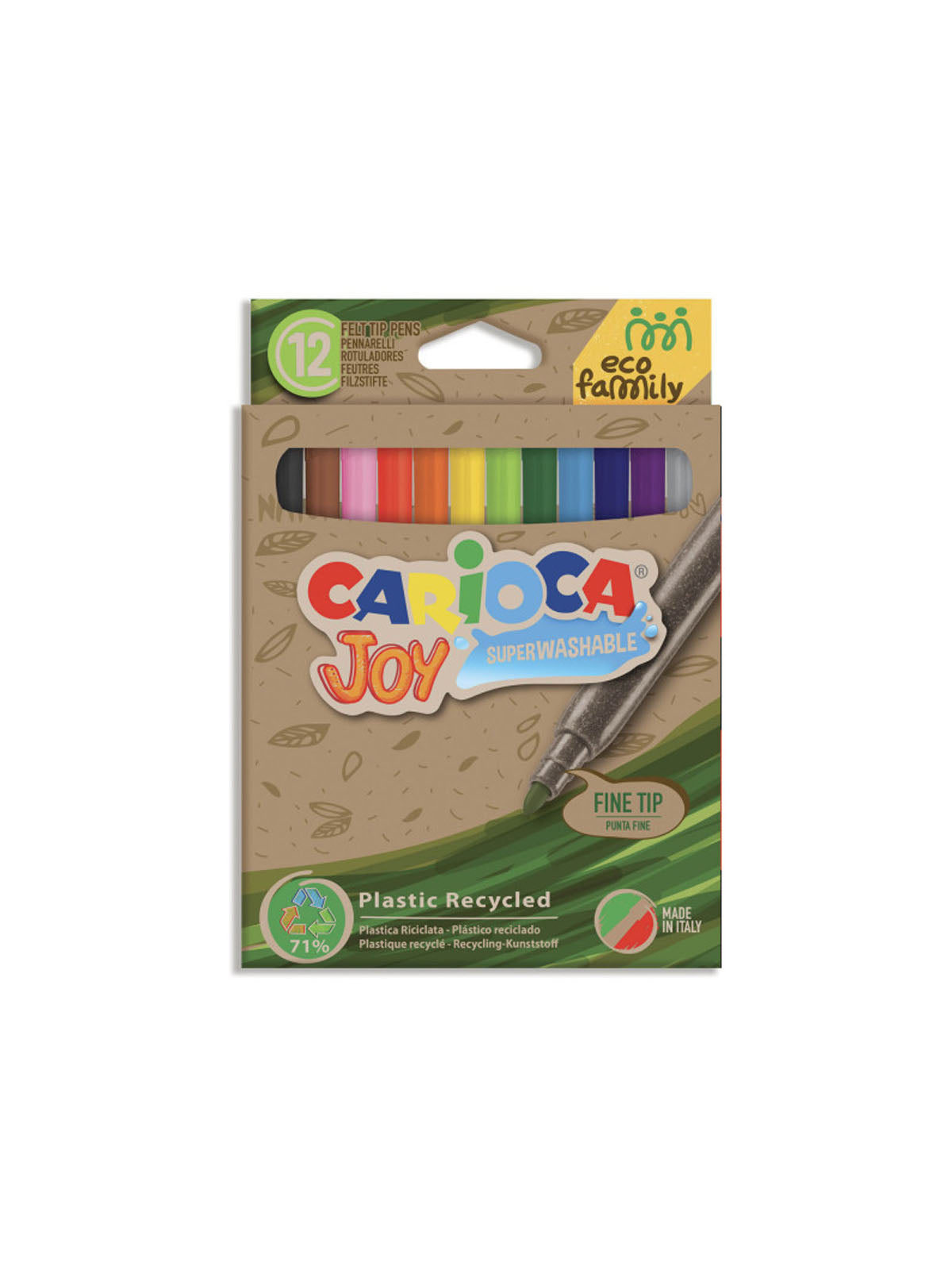 Carioca Eco Family Super Washable 12-Piece Felt Crayons