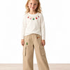 Charm Detailed Long Sleeve T-shirt White