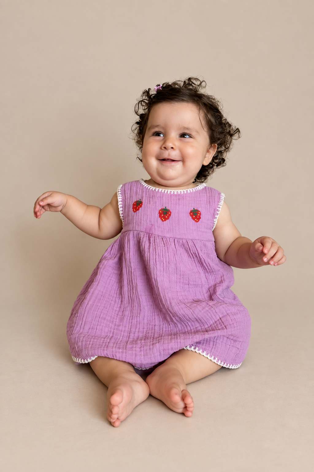 Müslin Bebek Elbise & Bloomer Şort Set
