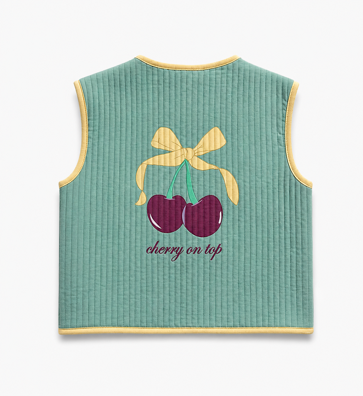 Cherry Kapitone Yelek Mint
