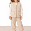 Cherry Shine Plush Vest - Beige