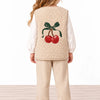 Cherry Shine Plush Vest - Beige