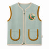 Quilted Vest with Contrast Piping 