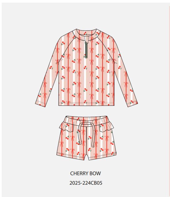 Alt Üst Kız Bebek Set - Cherry Bow