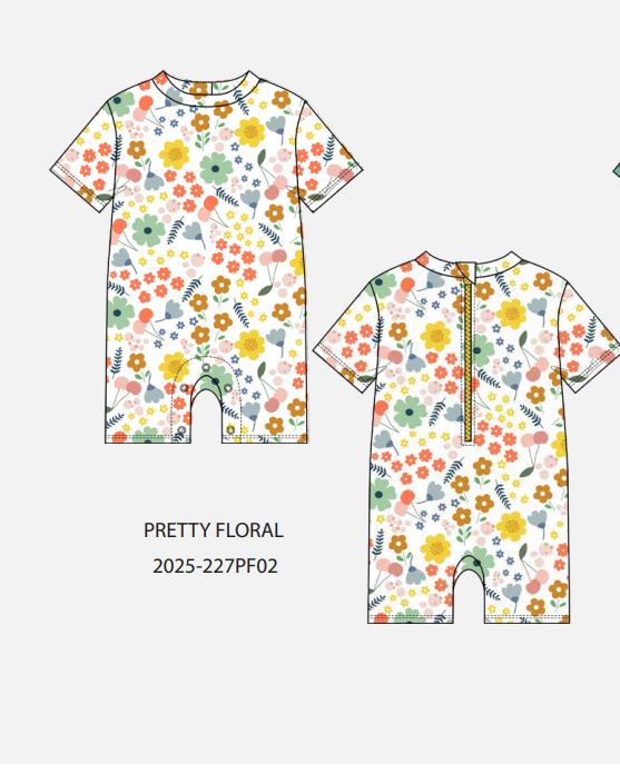 Bebek Tek Parça Mayo-Pretty Floral
