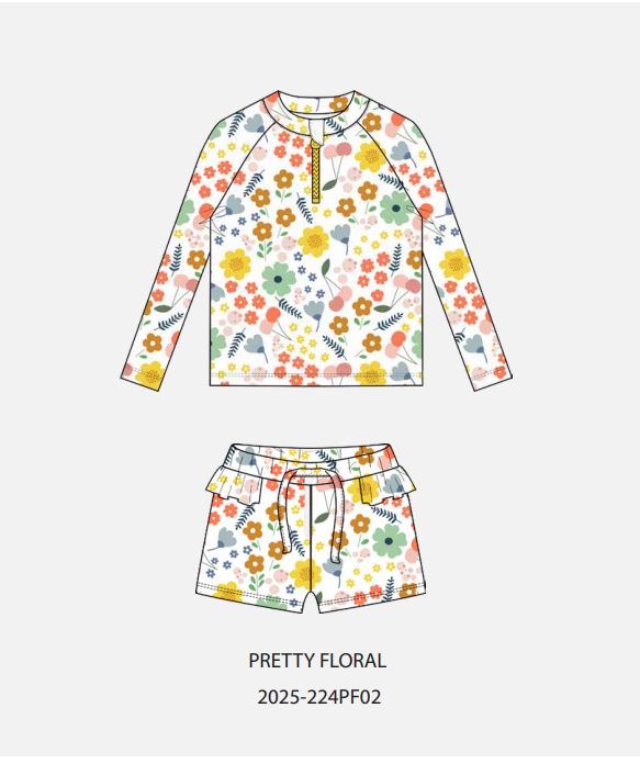 Alt Üst Kız Bebek Set - Pretty Floral