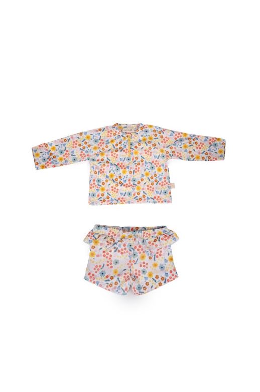 UV Korumalı Alt Üst Kız Bebek Set - Pretty Floral