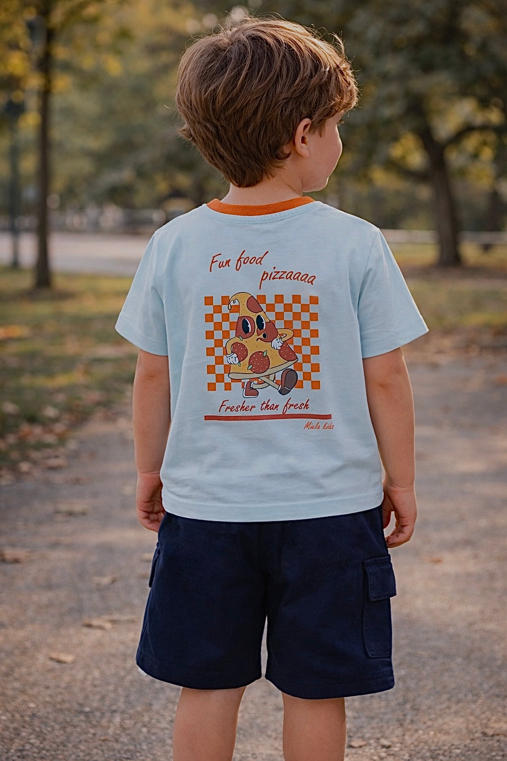 Pizza Baskılı Oversize Tişört ve Şort Takım