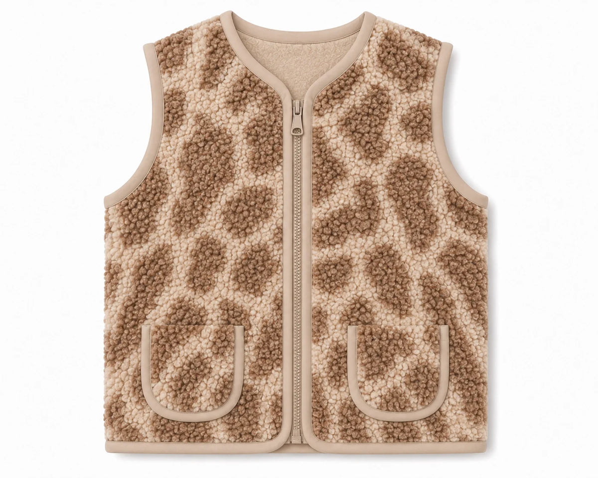 Little One's Heart Peluş Yelek - Leopar