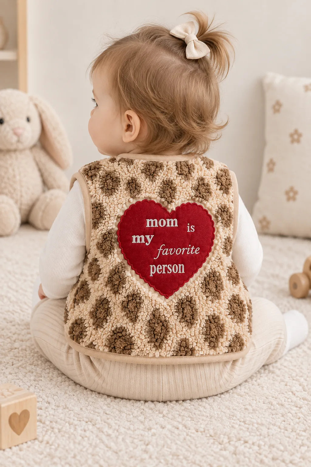 Little One's Heart Peluş Bebek Yeleği - Leopar