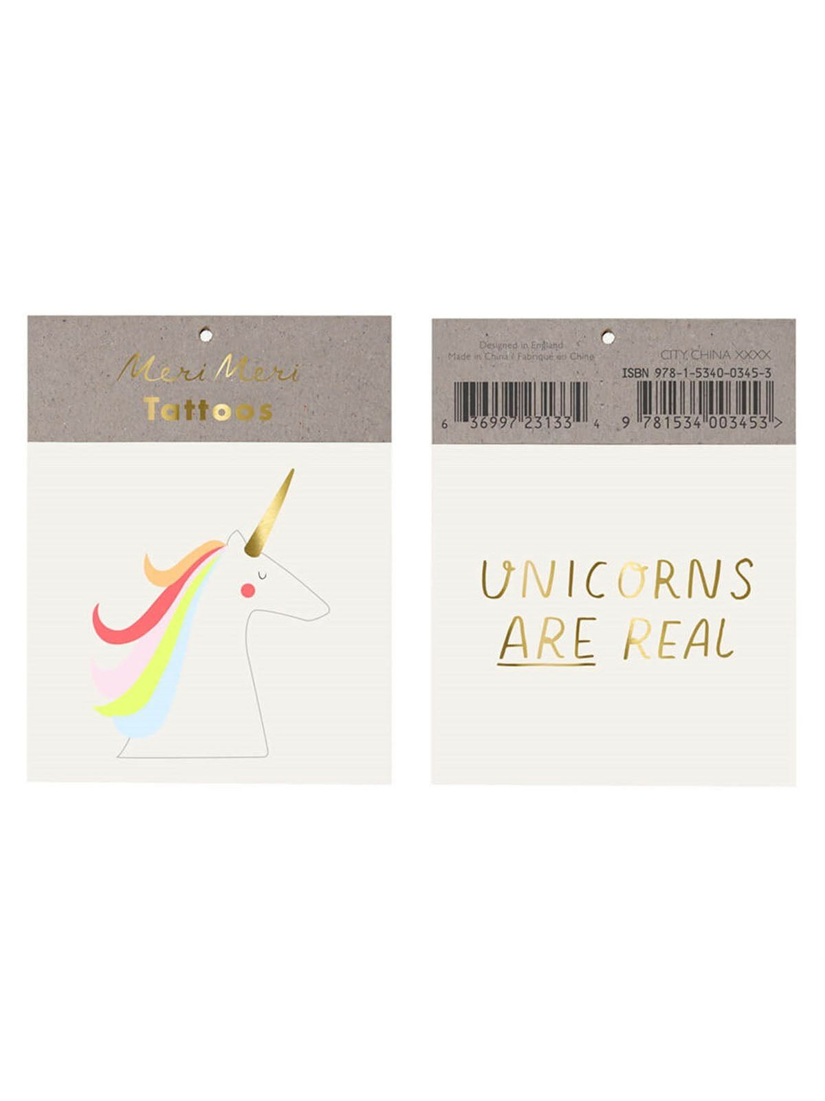 Meri Meri - Unicorn Temporary Tattoo - S