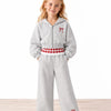 Puppy Dream Crop Hooded Sweatshirt - Grey Melange