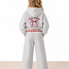 Puppy Dream Crop Hooded Sweatshirt - Grey Melange