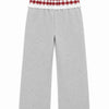 Ruby Hose mit Rüschen-Details und weitem Bein – Grau meliert