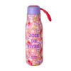 Rice Paslanmaz Çelik Suluk (500ml) - Pembe - Çiçek Baskılı