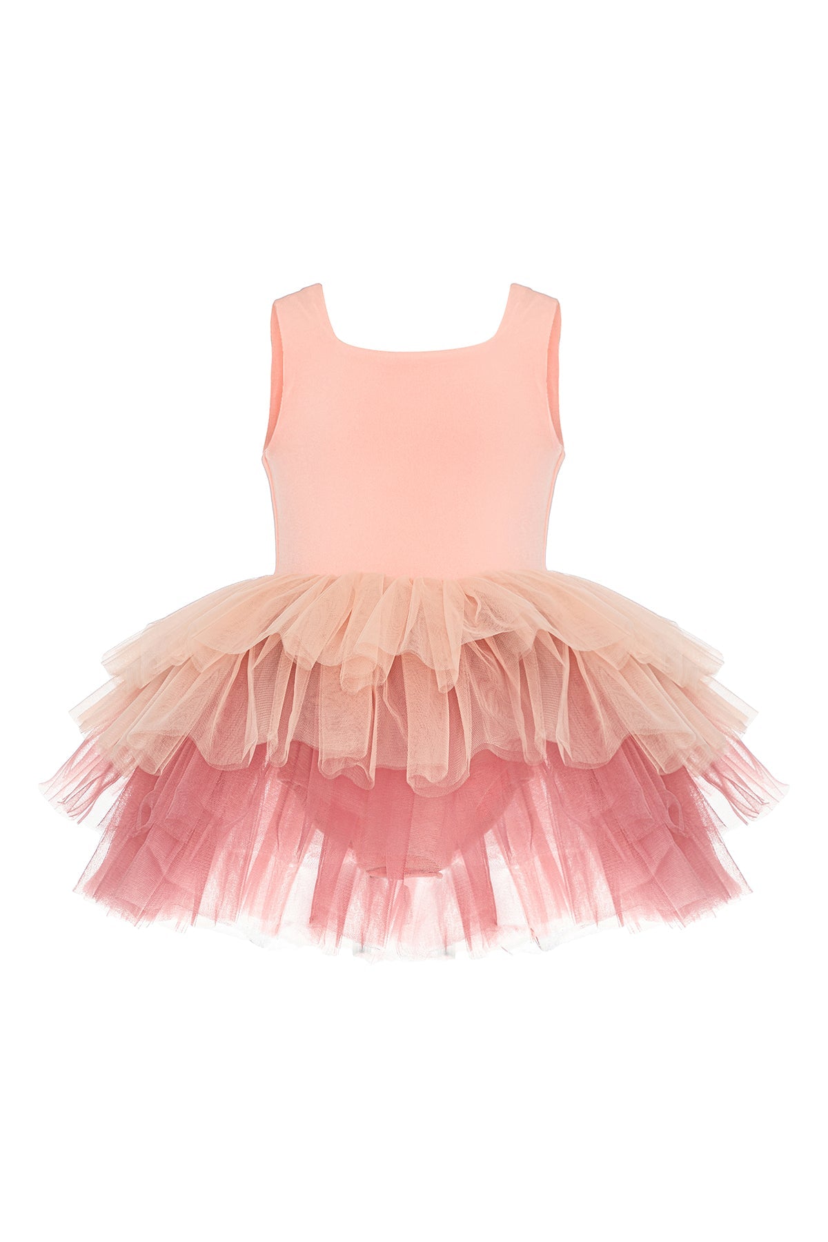 Mini Celebrities Ombre-Sommer-Tutu-Kleid – Lachsblüte