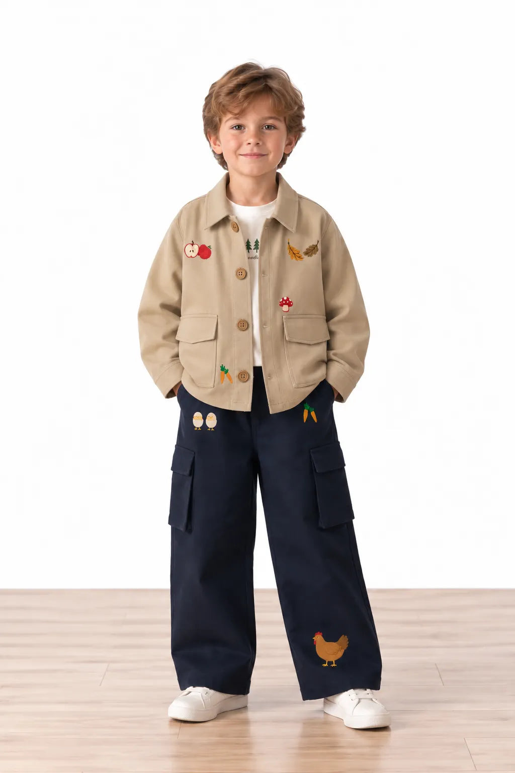 Tiny Stories Gabardin Kargo Bol Paça Pantolon - Gece Mavisi