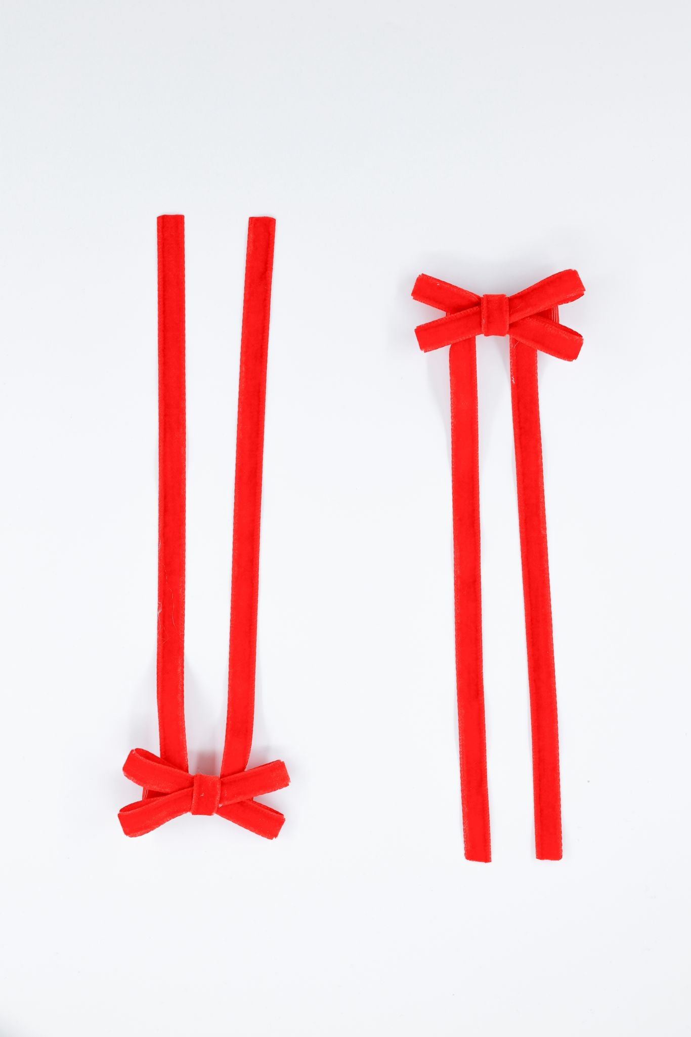 Petipin İkili Kadife Kırmızı Fiyonk