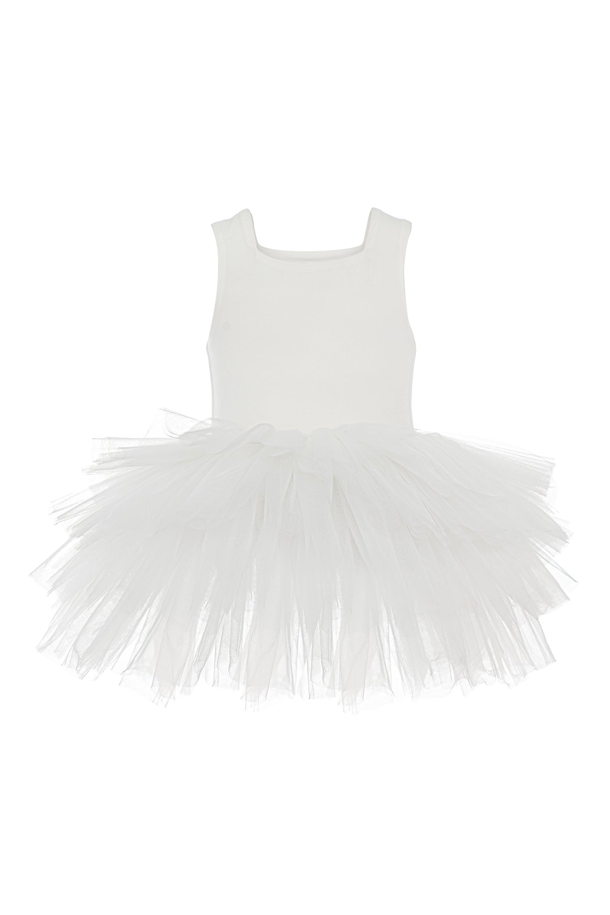 Mini Celebrities Basic Summer Tutu Dress - White Lily