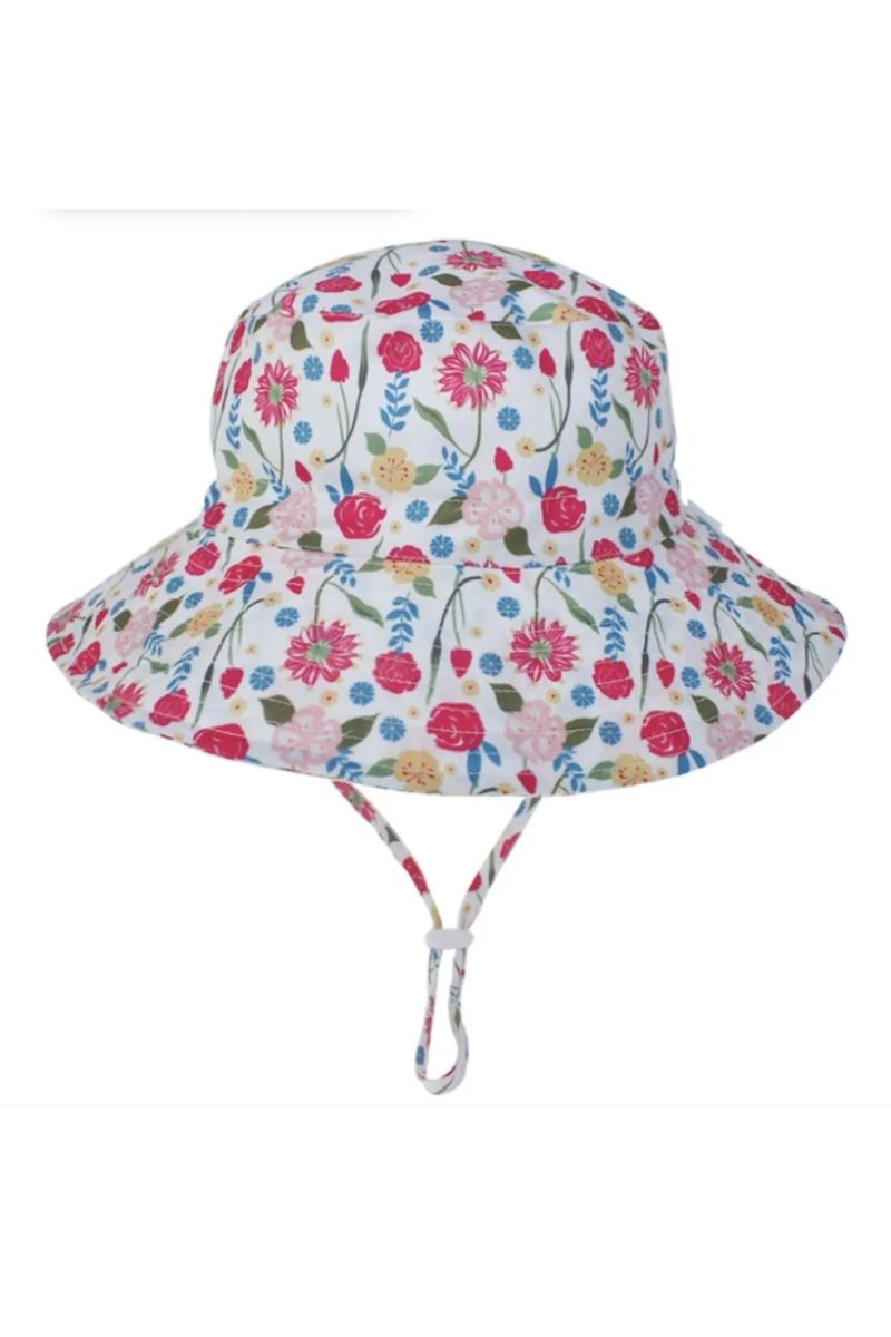 Petityu Uv Güneş Korumalı Şapka – Upf50+pembe Çiçekli Beach Girls