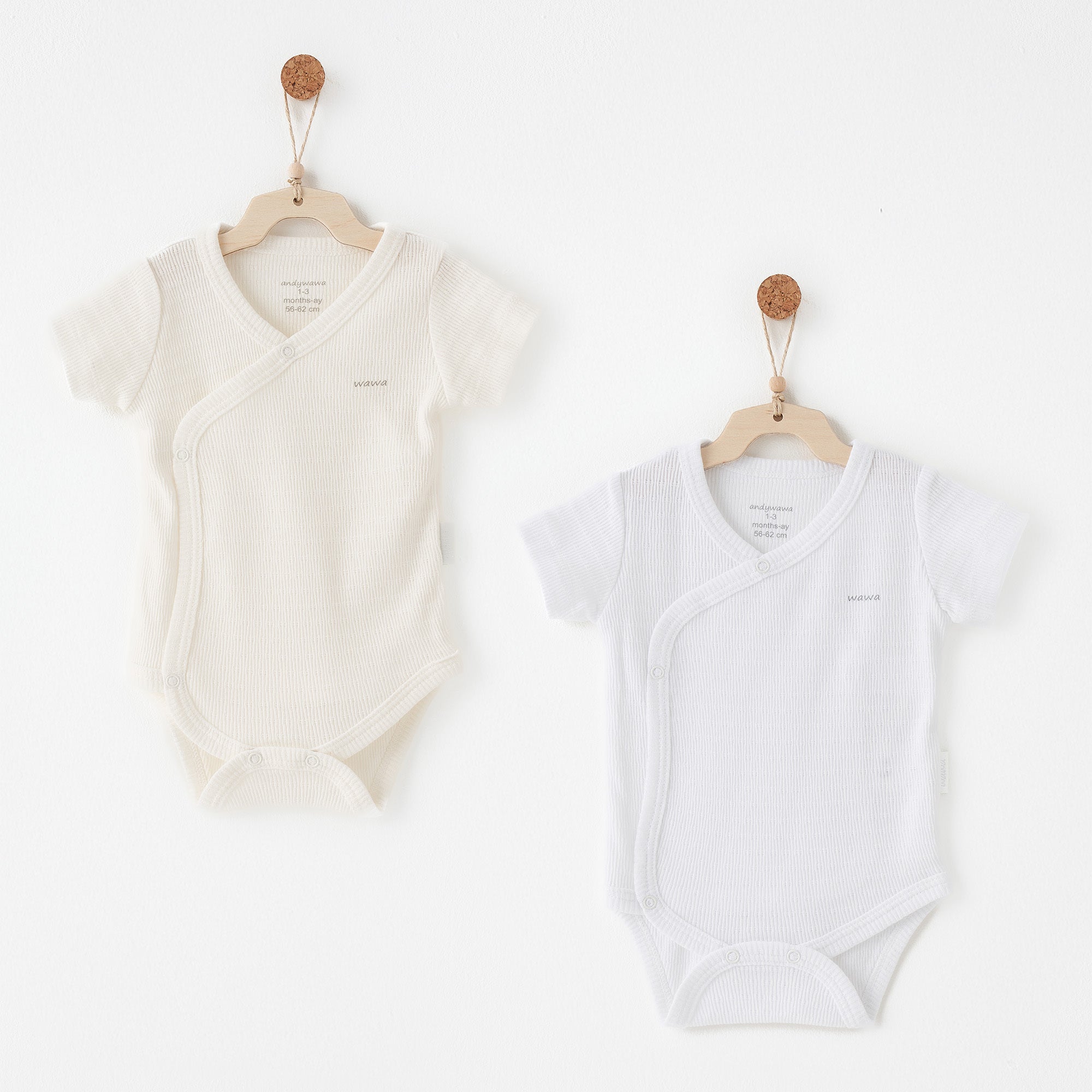 Andywawa 2 li  Yan Çıtçıtlı Bebek Zıbın Body -Jacquard Special Modal