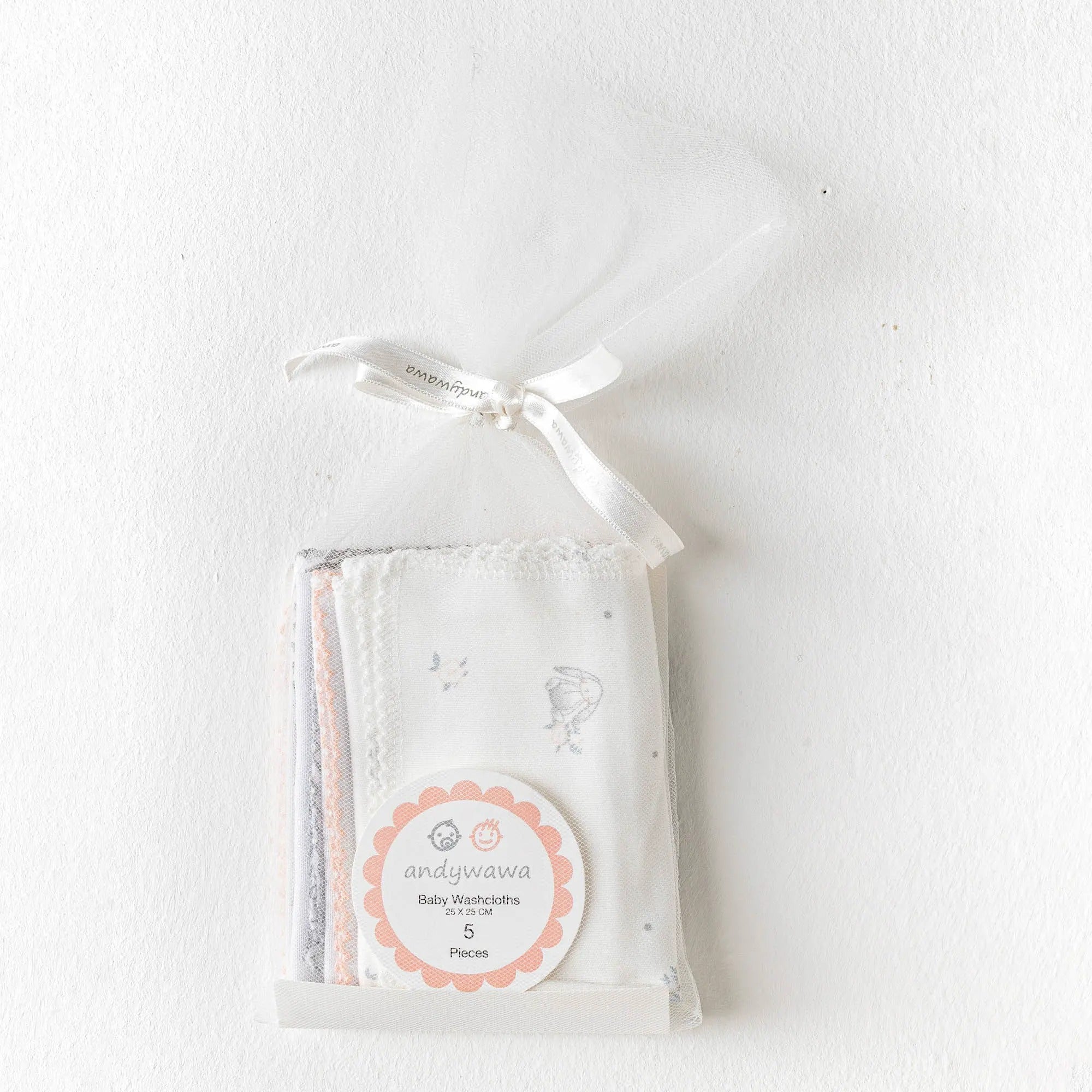 Andywawa 5 li Bebek Ağız Mendili - Bunny Bear