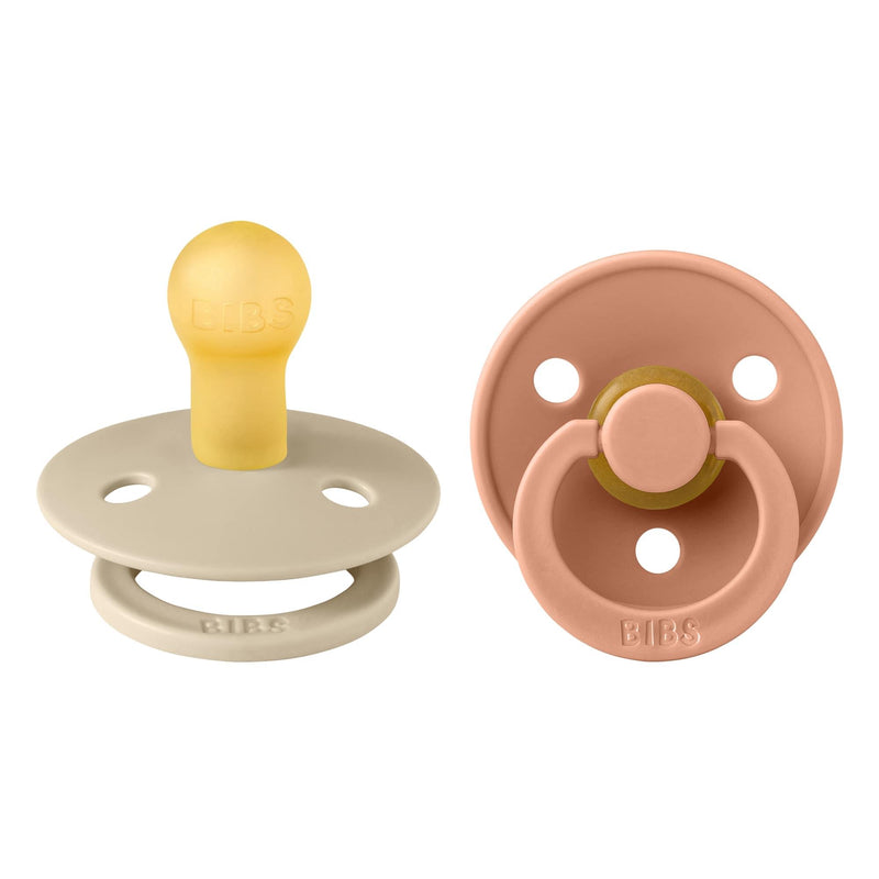 Bibs Double Rubber Pacifier - Peach / Vanilla 0-6 Months