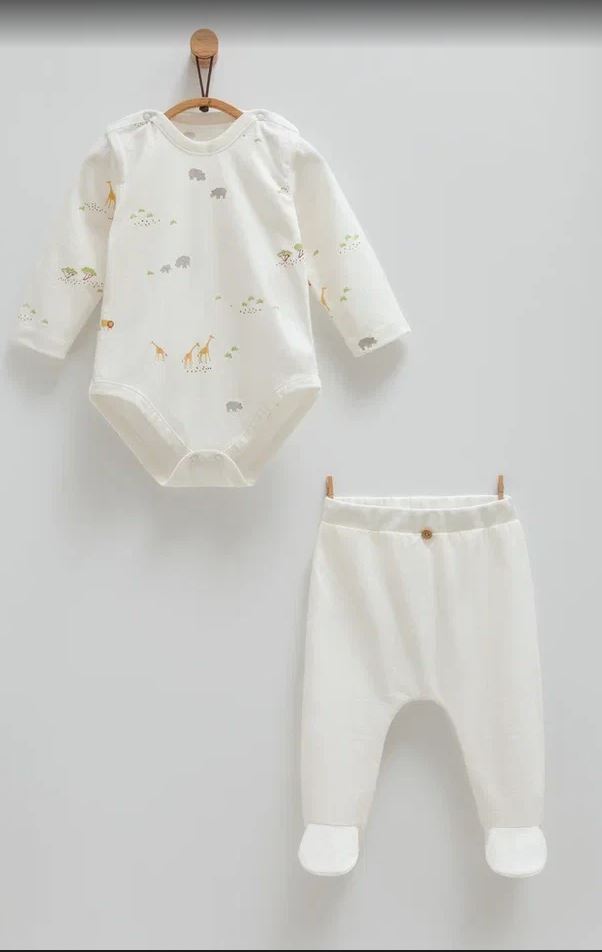 Caramell Safari Ekru Body Pantolon Set (0-1/1-3AY)