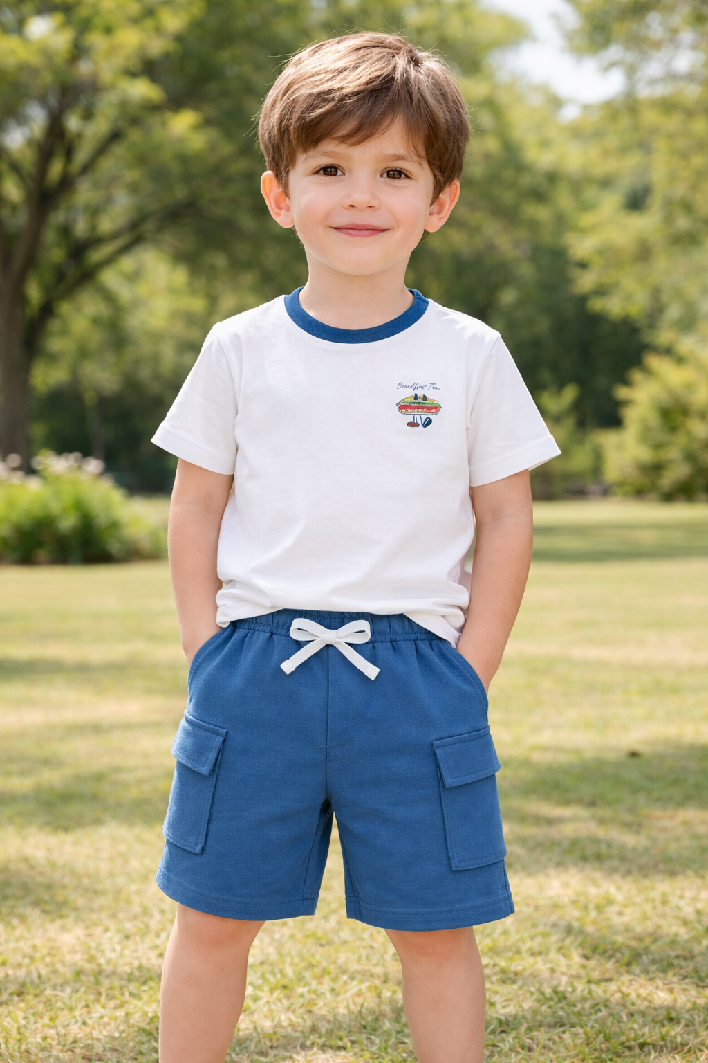 Cartoon Baskılı Oversize Tişört ve Şort Takım