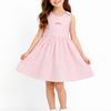 Cherry Detaylı Pembe Ekose Elbise
